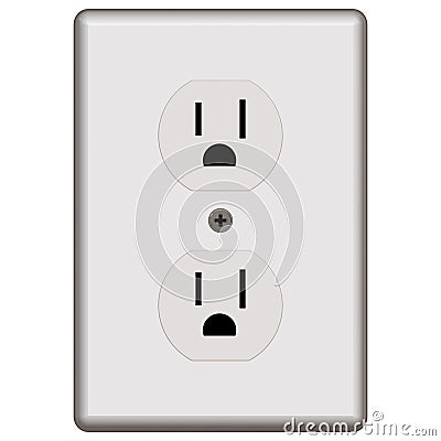 Standard Electrical Outlet Stock Photo