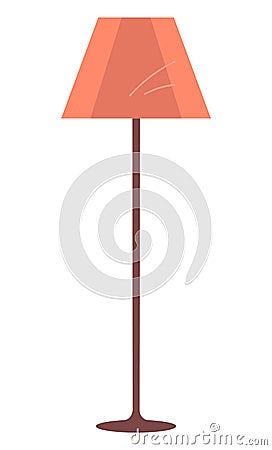 Standard or Floor Lamp Torchiere Isolated on White Vector Illustration
