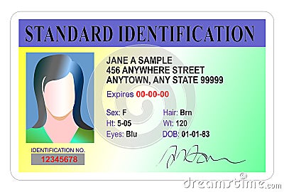 Standard Identification card Stock Photo