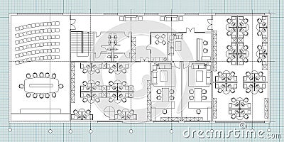 Standard office furniture symbols set Vector Illustration