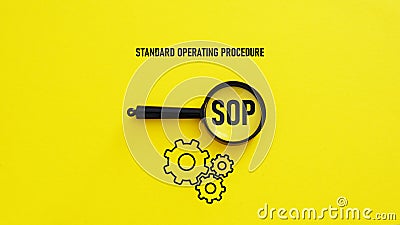 Standard operating procedure SOP is shown using the text Stock Photo