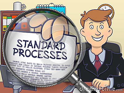 Standard Processes through Lens. Doodle Style. Stock Photo