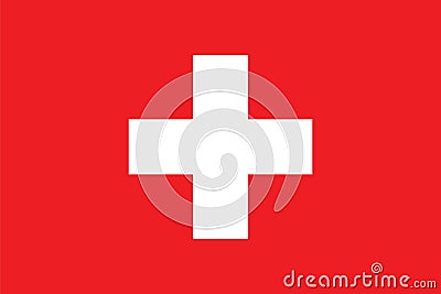 Standard Proportions for Switzerland Flag Vector Illustration