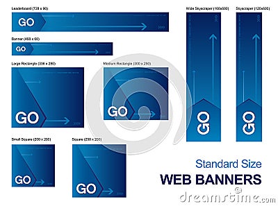 Standard Size Web Banners Vector Illustration