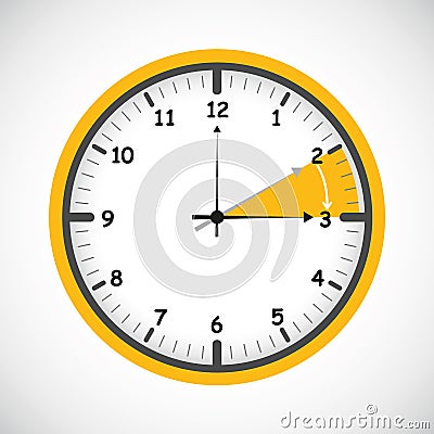 Standard time after advancing for daylight saving time summer Vector Illustration