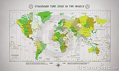 Standard time zone of the world Stock Photo