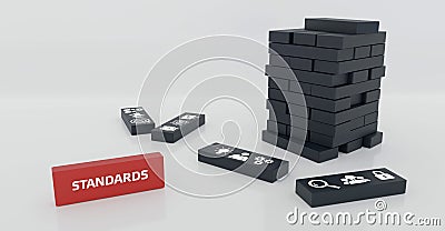 Standards compliant check, Quality assurance and control. Business and technology concept Stock Photo