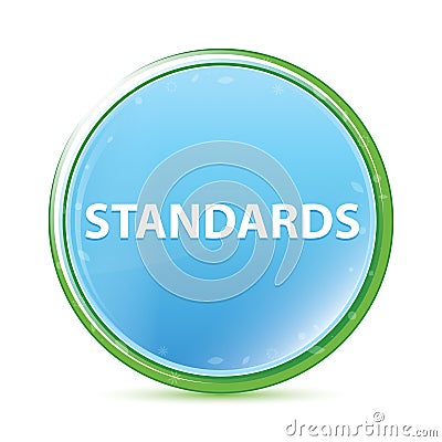 Standards natural aqua cyan blue round button Stock Photo