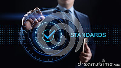 Standards quality Assurance control standardisation and certification concept. Stock Photo