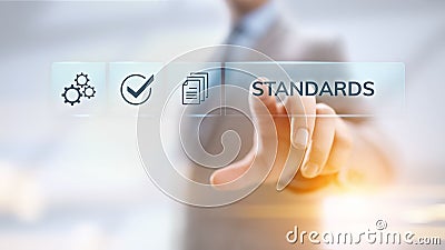 Standards quality Assurance control standardisation and certification concept. Stock Photo