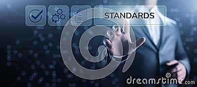 Standards quality Assurance control standardisation and certification concept. Stock Photo