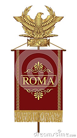 Standart with the inscription Rome. Vector Illustration