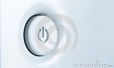 Standby-button on a light blue background. Stock Photo