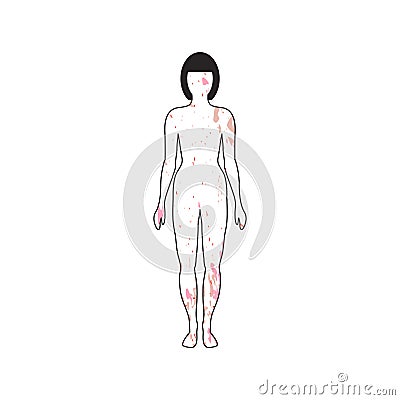 Female silhouette of normal physique in front Vector Illustration