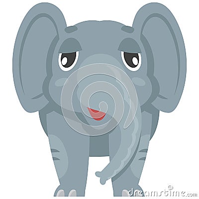 Standing baby elephant front view Stock Photo