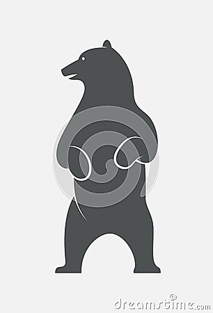 Standing bear silhouette Vector Illustration