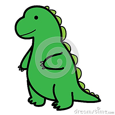 Standing big green lizard Vector Illustration