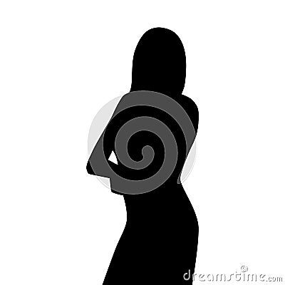 Standing business woman with folded arms Vector Illustration