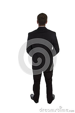 Standing businessman posing from back Stock Photo