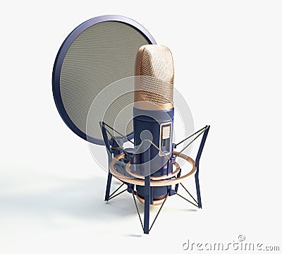 Standing Condenser Microphone Stock Photo