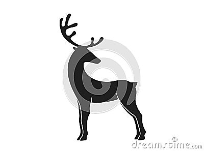 Standing deer icon. christmas and new year design element. isolated vector silhouette image Vector Illustration