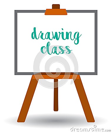 Standing drawing board on white background Vector Illustration