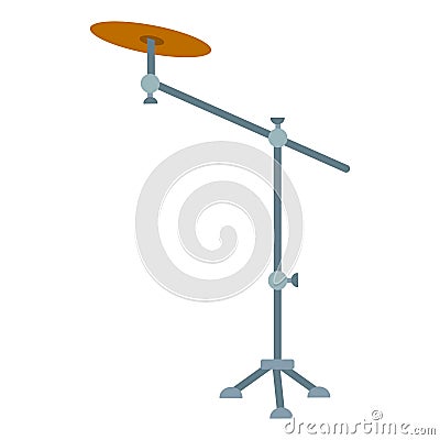 A Standing drum plate. Percussion instrument Vector isolated illustration. Flat sticker on white background, Music and Rhythm Vector Illustration