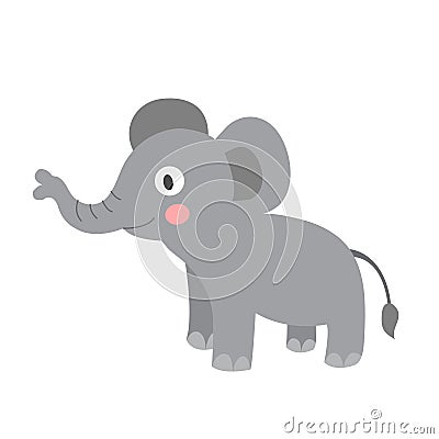 Standing Elephant animal cartoon character vector illustration Vector Illustration