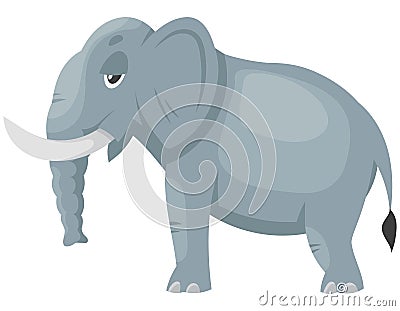 Standing elephant side view. Vector Illustration