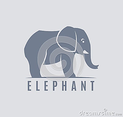 Standing Elephant silhouette Vector Illustration