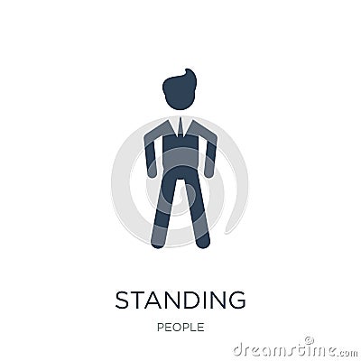 standing frontal man icon in trendy design style. standing frontal man icon isolated on white background. standing frontal man Vector Illustration