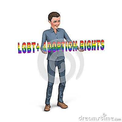 LGTB+ ADOPTION RIGHTS - 3d illustration Cartoon Illustration