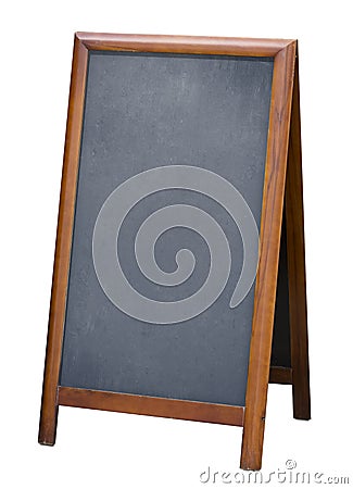 Standing menu blackboard isolated with clipping path Stock Photo