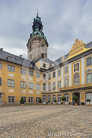 Standing in the middle of the courtyard the Heidecksburg palace Editorial Stock Photo