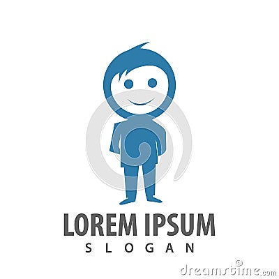 standing person smiling logo concept design. Symbol graphic template element vector Vector Illustration