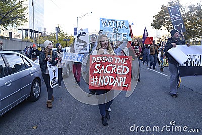 Standing Rock protest in Toronto. Editorial Stock Photo