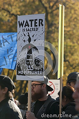 Standing Rock protest in Toronto. Editorial Stock Photo