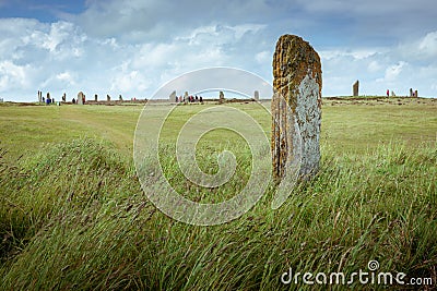 Standing stone of the Ring of Brodgar Stock Photo