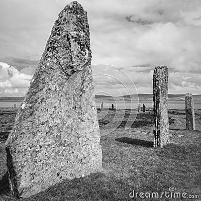 Standing stones of the Ring of Brodgar Stock Photo