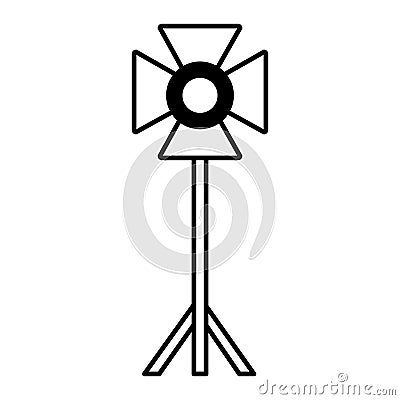 standing strobe tripod electrical Cartoon Illustration