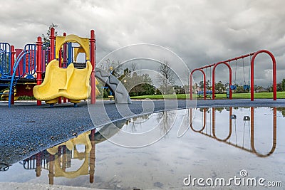 Standing water between rain storms Stock Photo