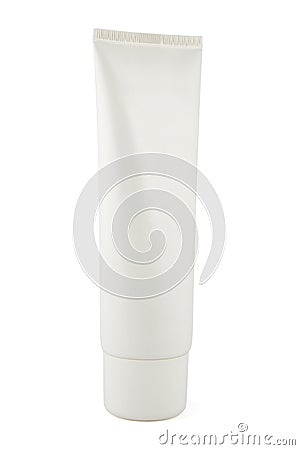 Standing White Tube with copy space Stock Photo