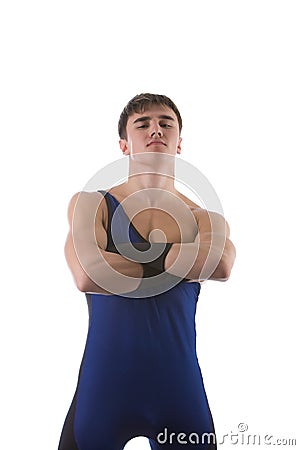 Standing young adult sportsman Stock Photo