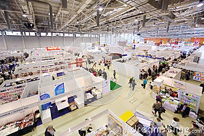 Stands of companies on Moscow International book exhibition Editorial Stock Photo