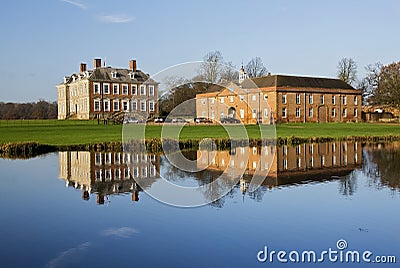 Stanford Hall reflected in The River Avon Stock Photo