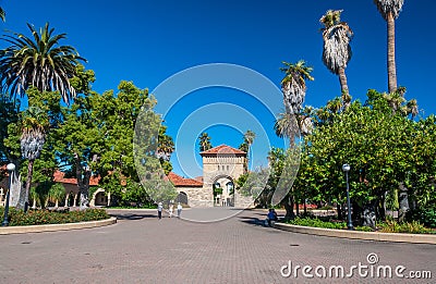 Stanford University Campus in Palo Alto, California Editorial Stock Photo