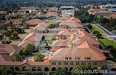 Stanford University campus view from the above Editorial Stock Photo