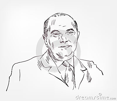 Stanislaw Jerzy Lec vector sketch portrait isolated Editorial Stock Photo