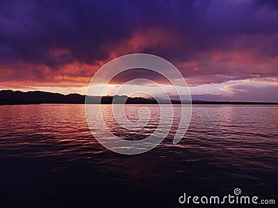 Standley Lake in Arvada, Colorado at Sunset Stock Photo