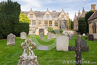 Stanway House and St Peters Church Stanton Stock Photo